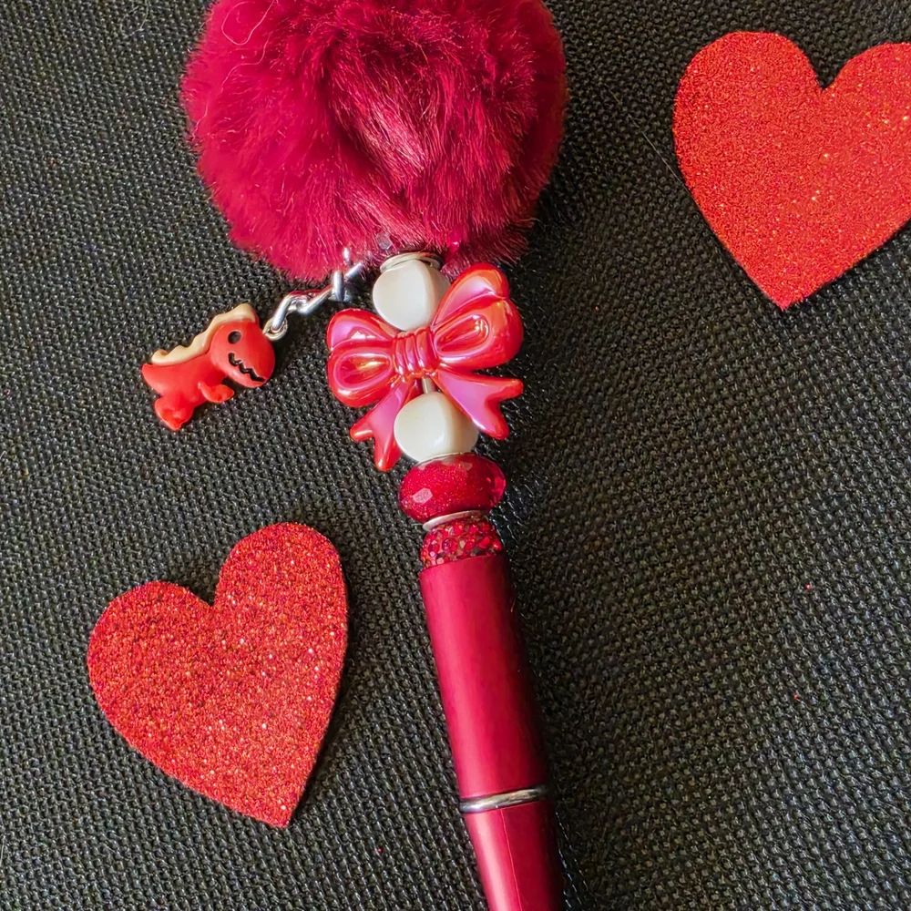 Elegant Red Pom-Pom Keychain